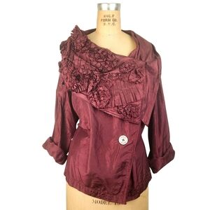 Krista Larson | Silk Burgundy Top | Wearable Art